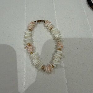 Elegant White and Pink Shell Bracelet